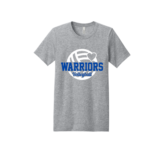 Warriors Volleyball Apparel — gray adult-tee front
