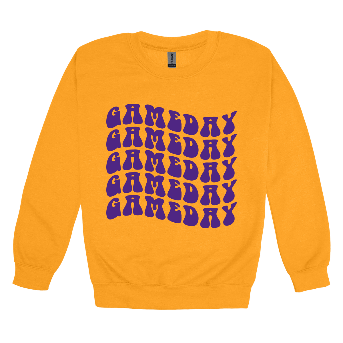 Game Day Wave Apparel — gold adult-crewneck front