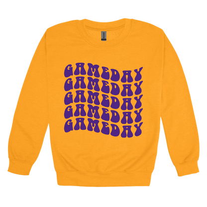 Game Day Wave Apparel — gold adult-crewneck front