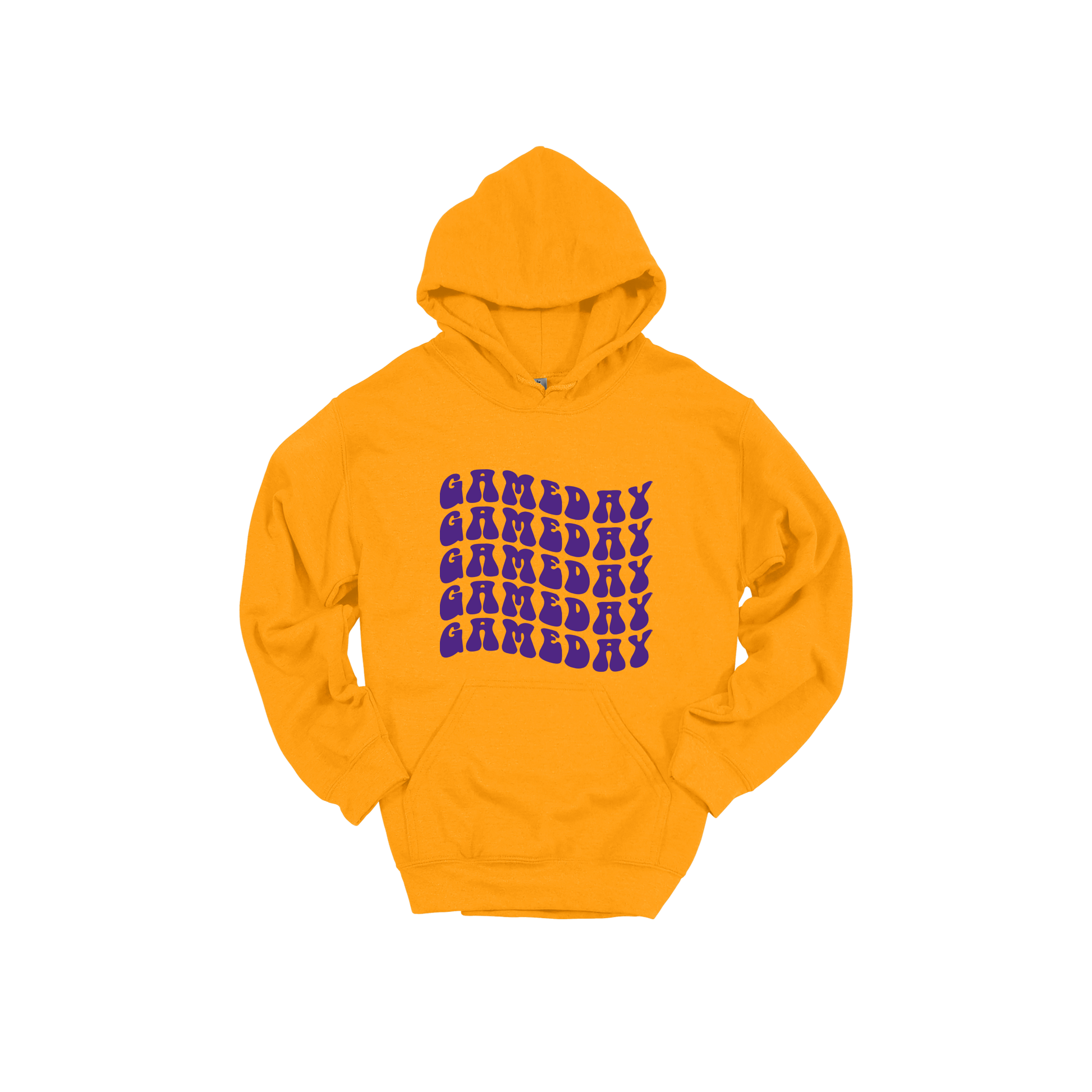 Game Day Wave Apparel — gold adult-hoodie front