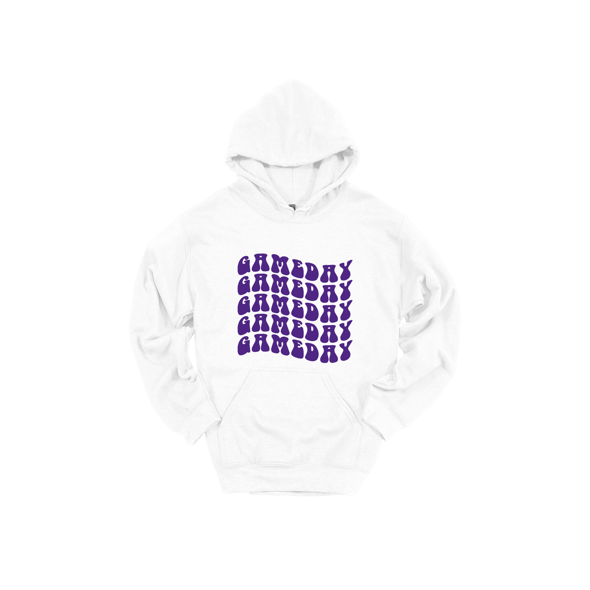 Game Day Wave Apparel - white adult-hoodie front
