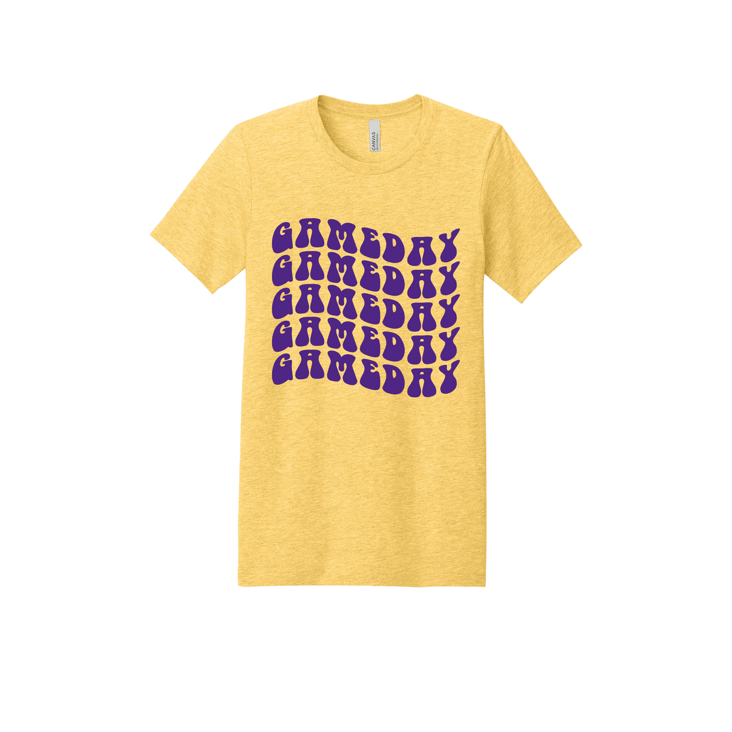 Game Day Wave Apparel — heathered-yellow-gold adult-tee front