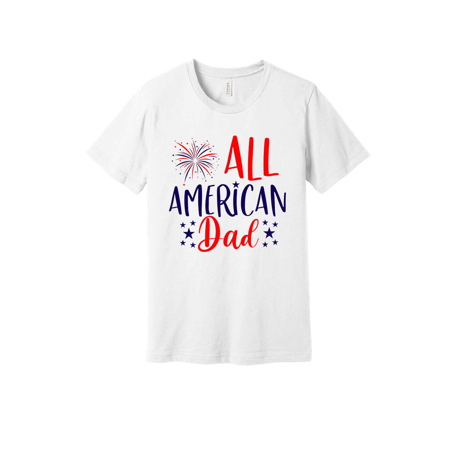 Dad design on White adult T-Shirt, front view.