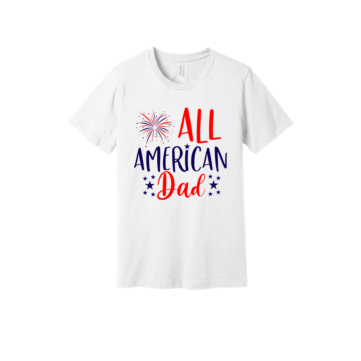 Dad design on White adult T-Shirt, front view.