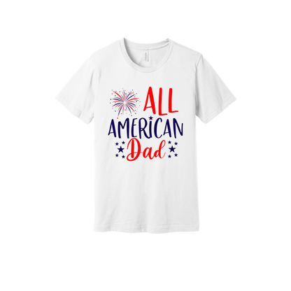 Dad design on White adult T-Shirt, front view.