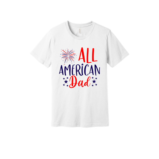 Dad design on White adult T-Shirt, front view.
