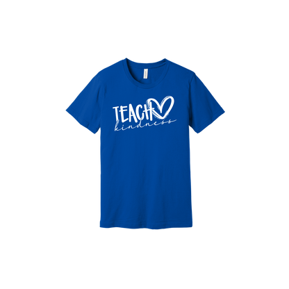 Teach Kindness Heart Outline Apparel — Royal Blue adult T-Shirt front