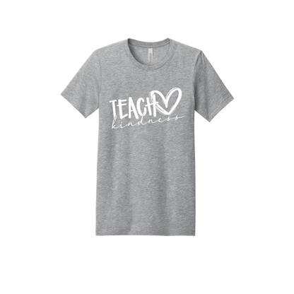 Teach Kindness Heart Outline Apparel — Heather Athletic Gray adult T-Shirt front