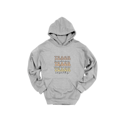 Teach Kindness Empathy Bubble Letter Apparel — Sport Gray adult Hoodie front