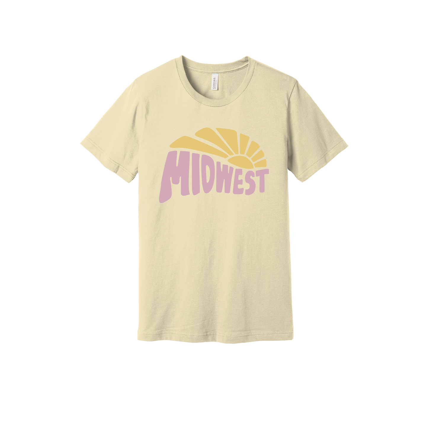 Midwest design on Natural adult T-Shirt, front view.