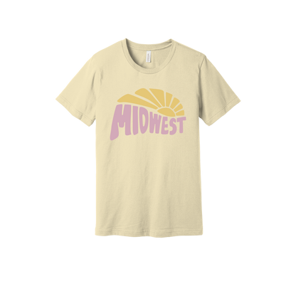 Midwest design on Natural adult T-Shirt, front view.
