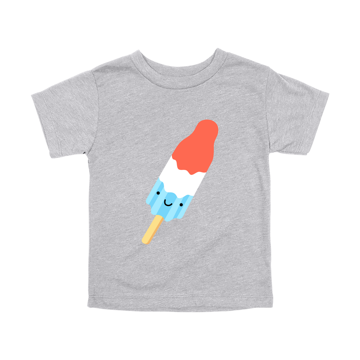 Popsicle design on Heather Athletic Gray toddler T-Shirt, front view.