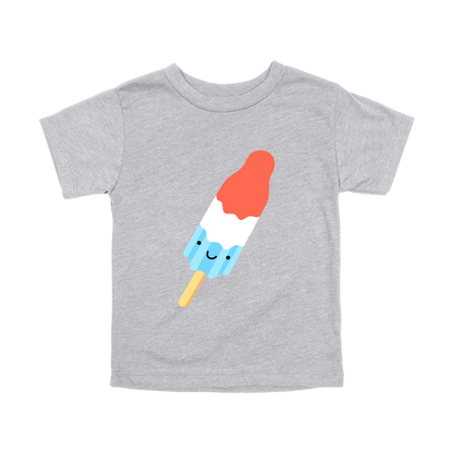 Popsicle design on Heather Athletic Gray toddler T-Shirt, front view.