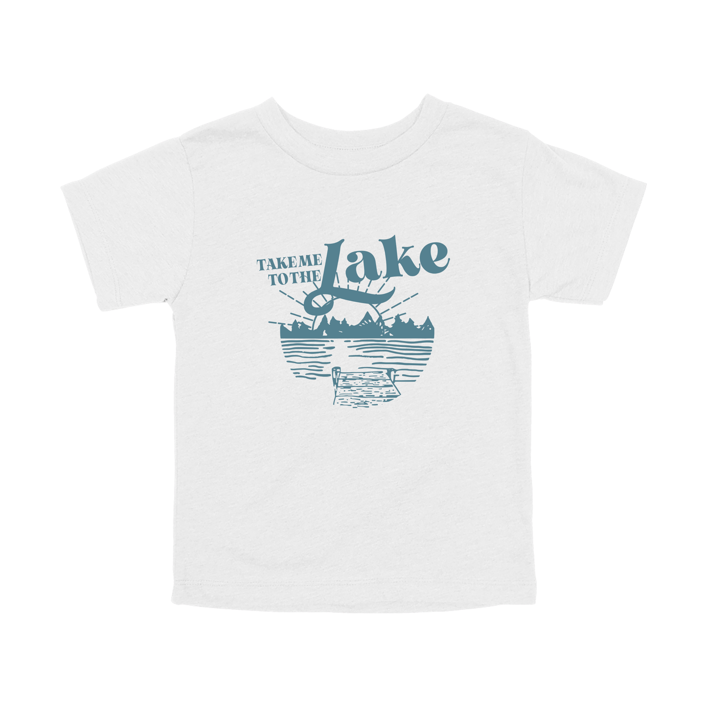 Take Me to the Lake design on White toddler T-Shirt, front view.