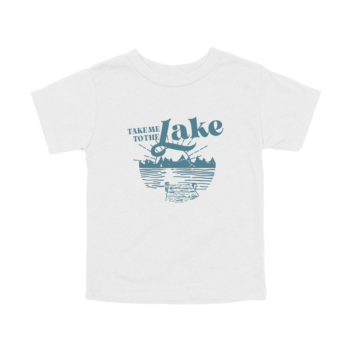 Take Me to the Lake design on White toddler T-Shirt, front view.