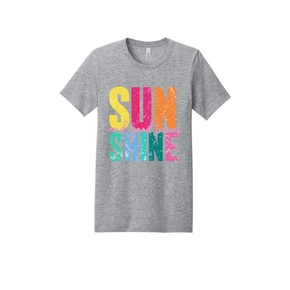 Sunshine & Good Times design on Heather Athletic Gray adult T-Shirt, front view.