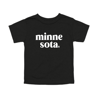 MN design on Black toddler T-Shirt, front view.