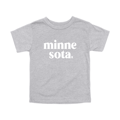 MN design on Heather Athletic Gray toddler T-Shirt, front view.