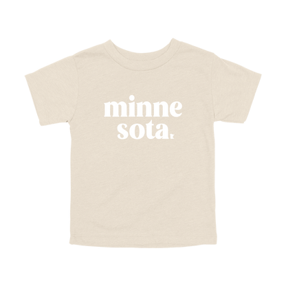 MN design on Natural toddler T-Shirt, front view.