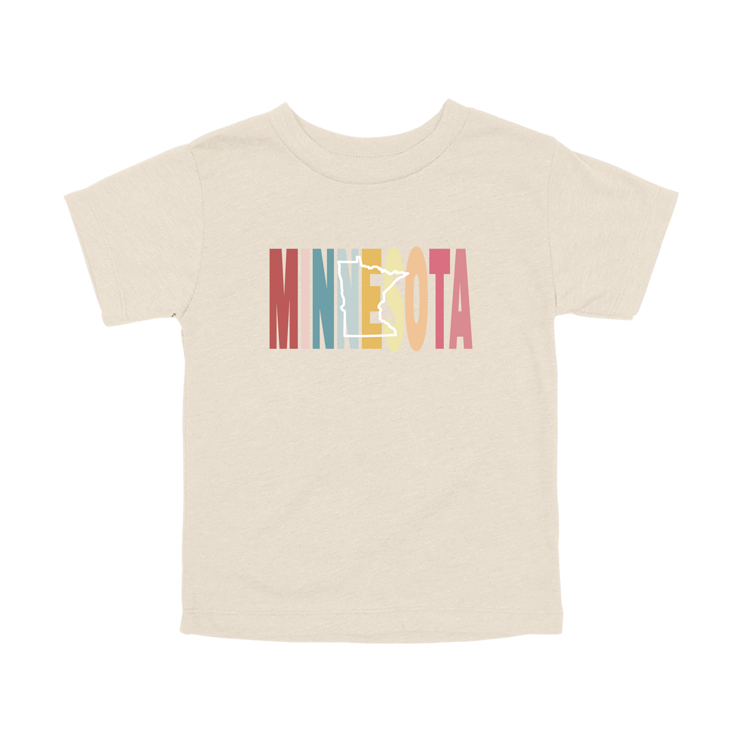 Minnesota Heart design on Natural toddler T-Shirt, front view.