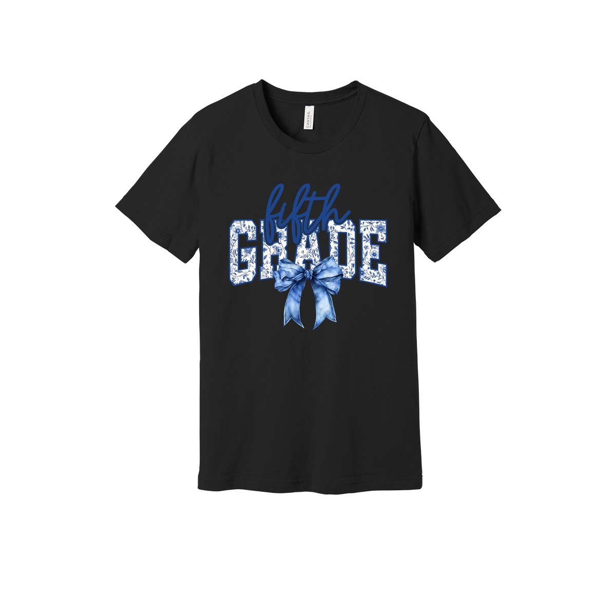 Fifth Grade Apparel design on generic tee presentation in black, front view.