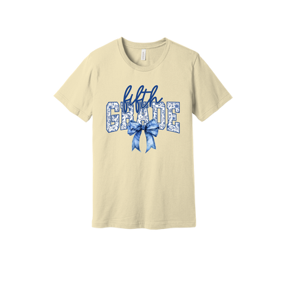 Fifth Grade Apparel design on generic tee presentation in tan, front view.