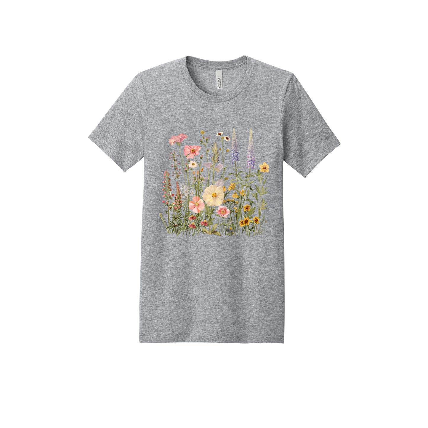 Wildflower Apparel design on adult tee in gray, front view.
