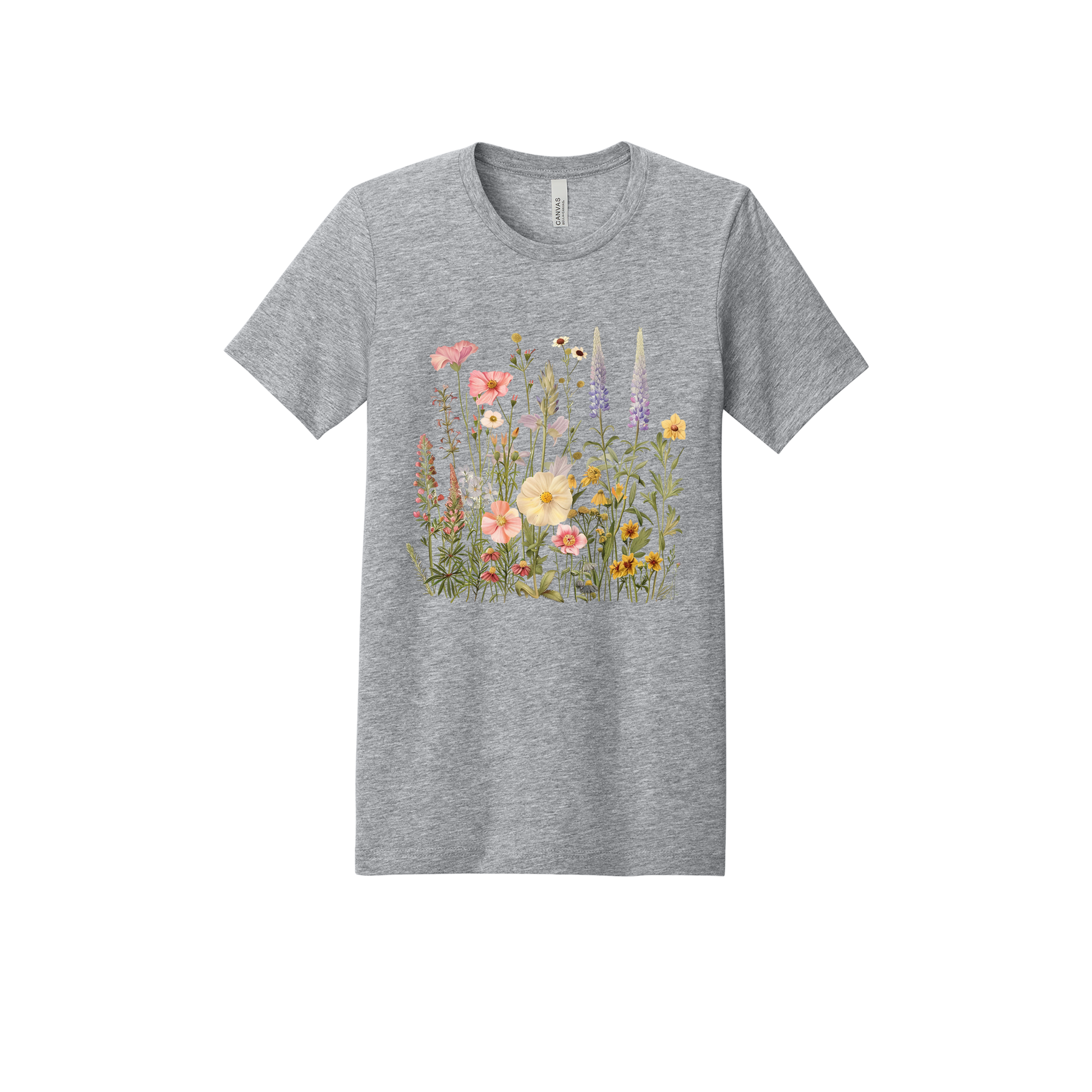 Wildflower Apparel design on adult tee in gray, front view.