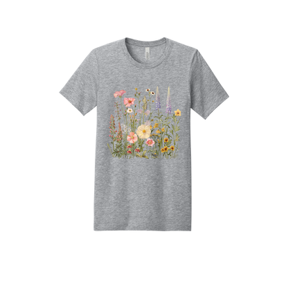 Wildflower Apparel design on adult tee in gray, front view.