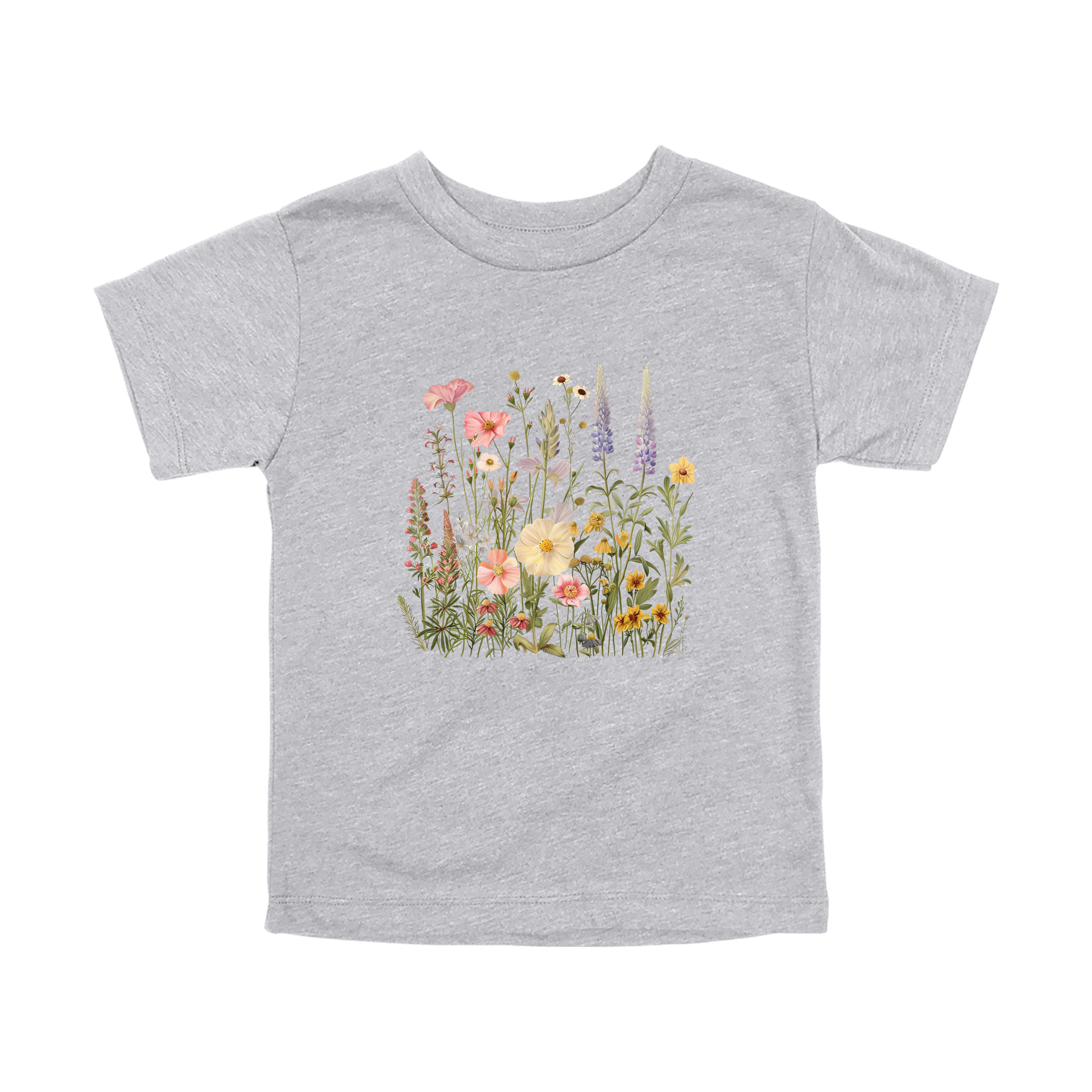 Wildflower Apparel design on toddler tee in gray, front view.