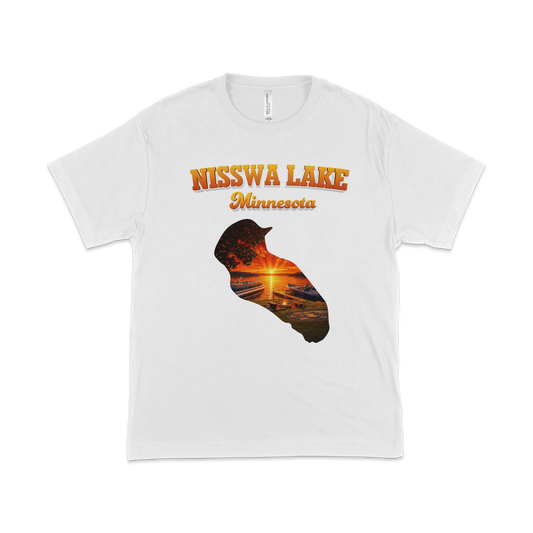 Nisswa Lake design on White T-shirt