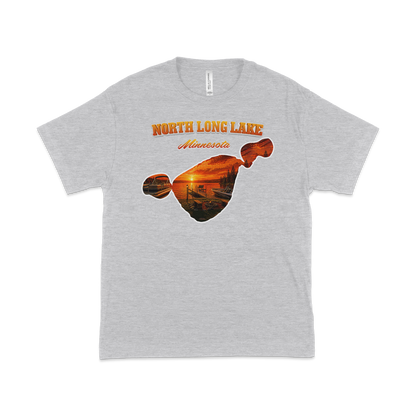 North Long Lake design on Heather Grey T-shirt
