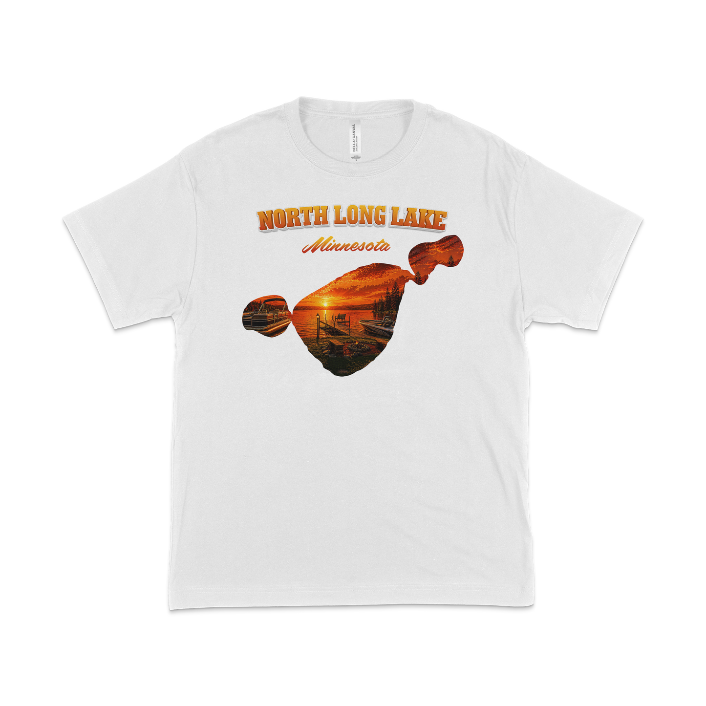 North Long Lake design on White T-shirt