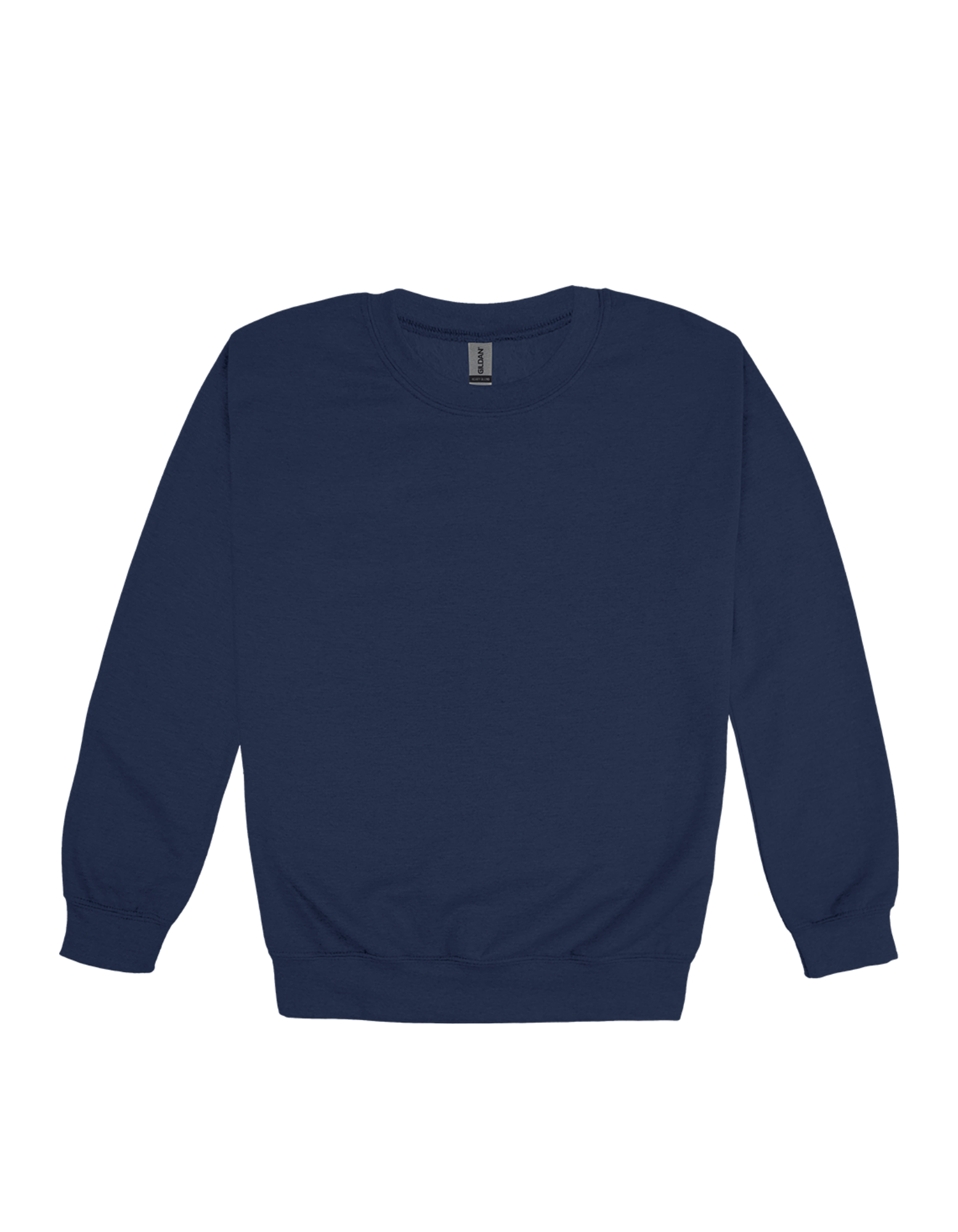 Custom youth Gildan crewneck sweatshirt in Navy