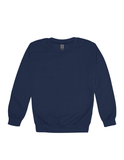 Custom youth Gildan crewneck sweatshirt in Navy