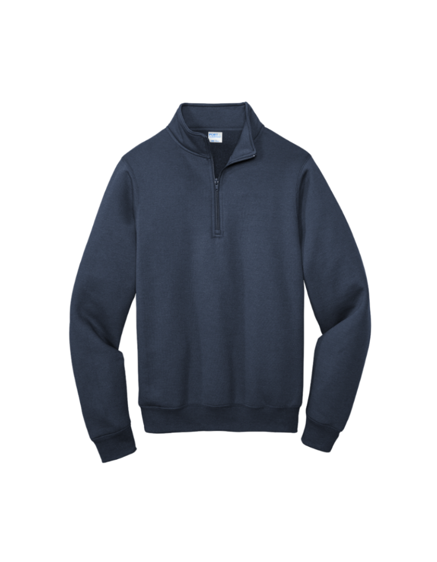 Custom Port & Company core fleece quarter-zip in Navy