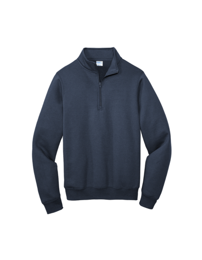 Custom Port & Company core fleece quarter-zip in Navy