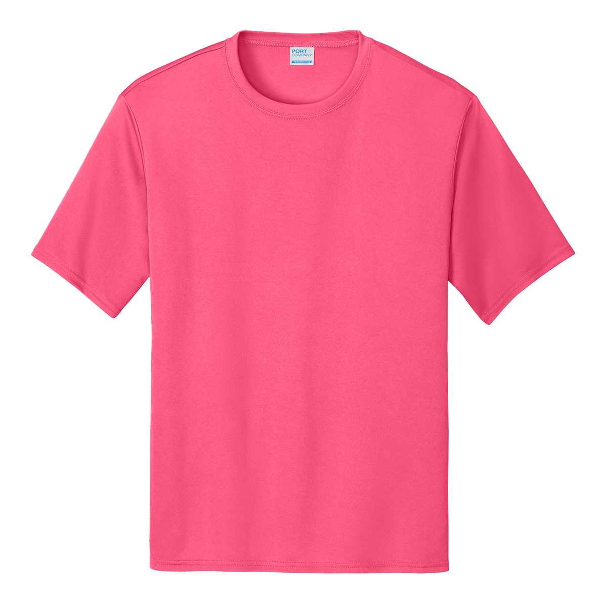Port & Company performance T-shirt in Neon Pink