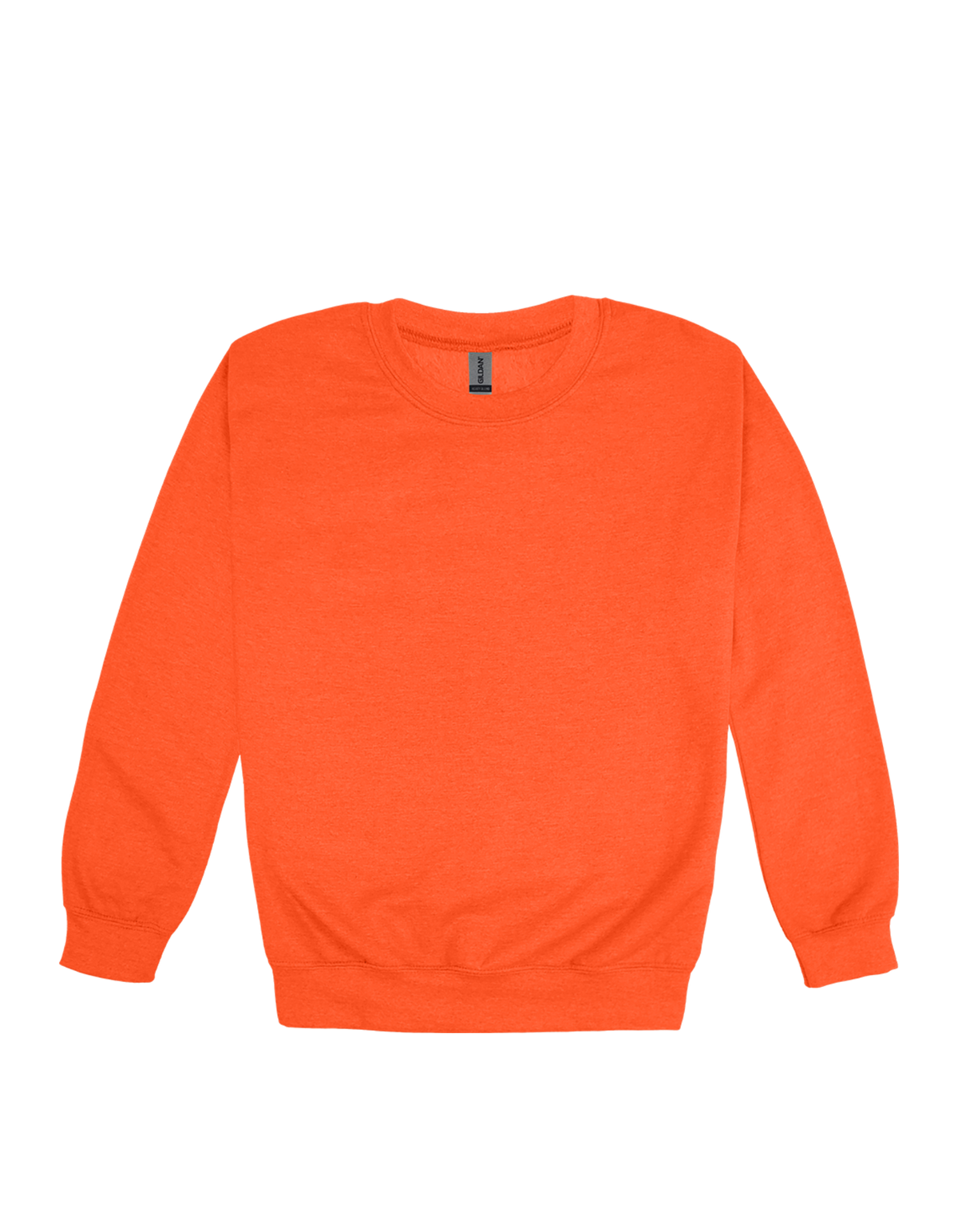 Custom adult Gildan crewneck sweatshirt in Orange