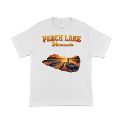 Perch Lake design on White T-shirt