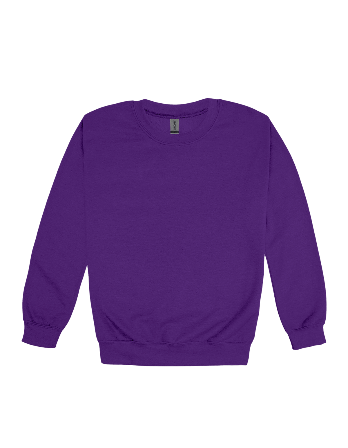 Custom adult Gildan crewneck sweatshirt in Purple