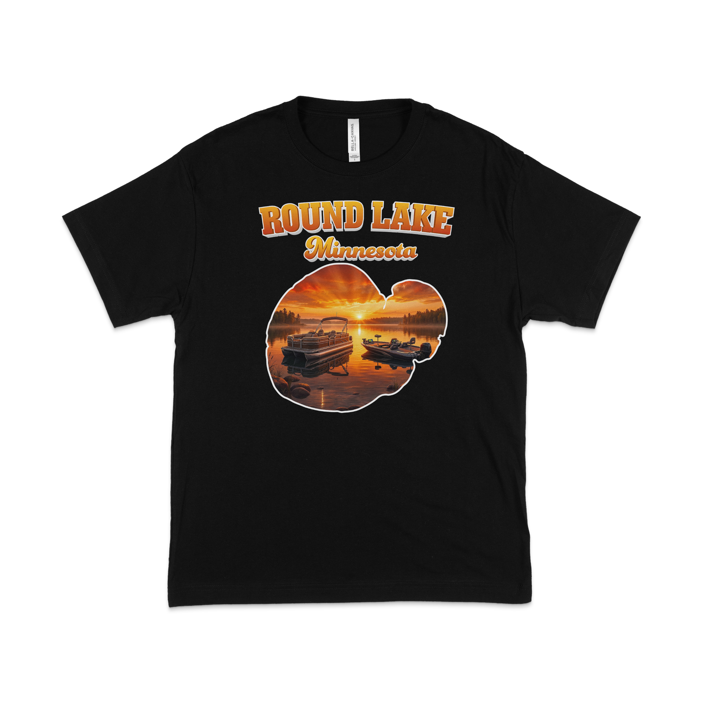 Round Lake design on Black T-shirt