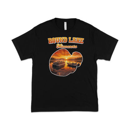 Round Lake design on Black T-shirt
