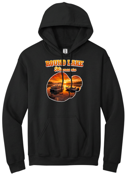 Round Lake design on Black hoodie