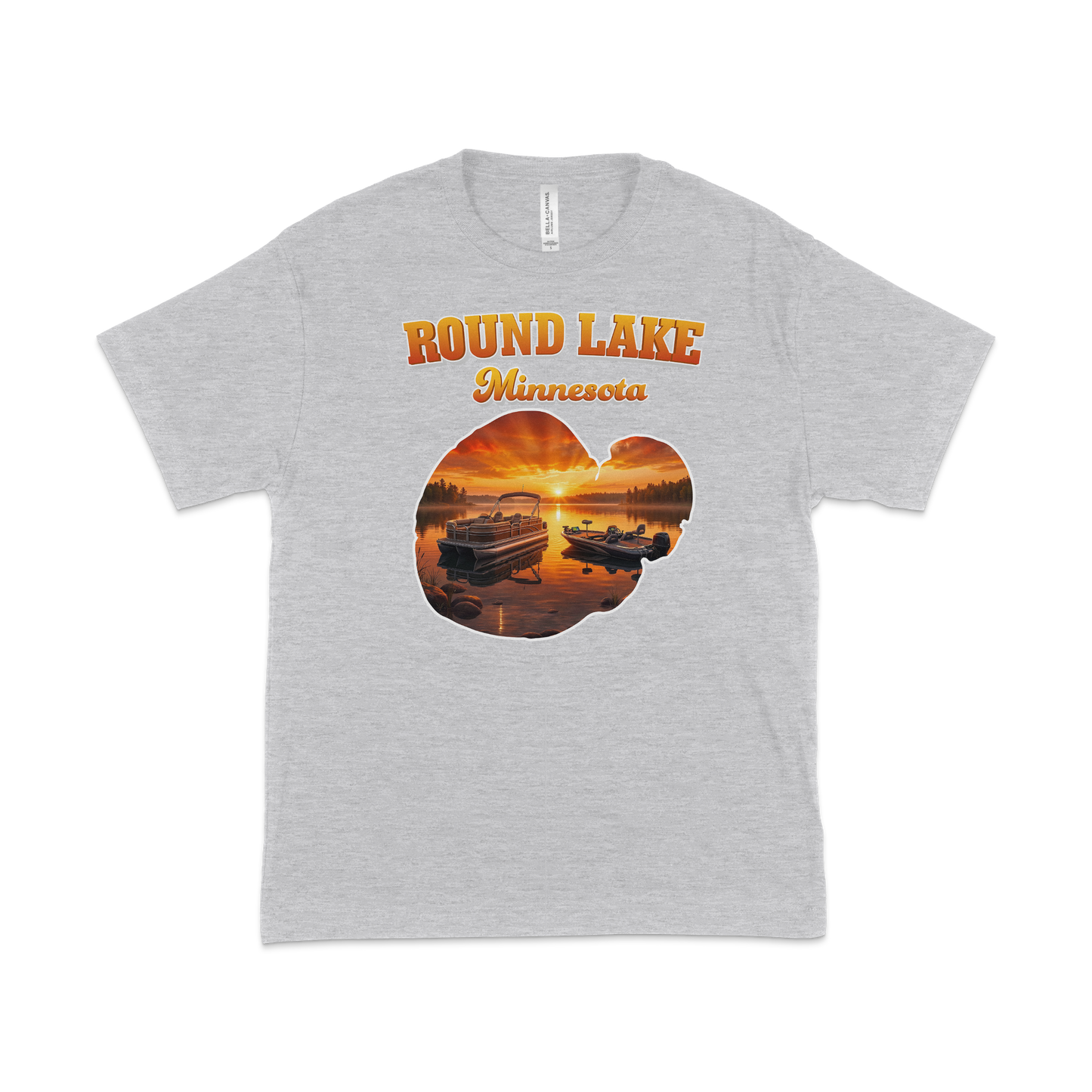 Round Lake design on Heather Grey T-shirt