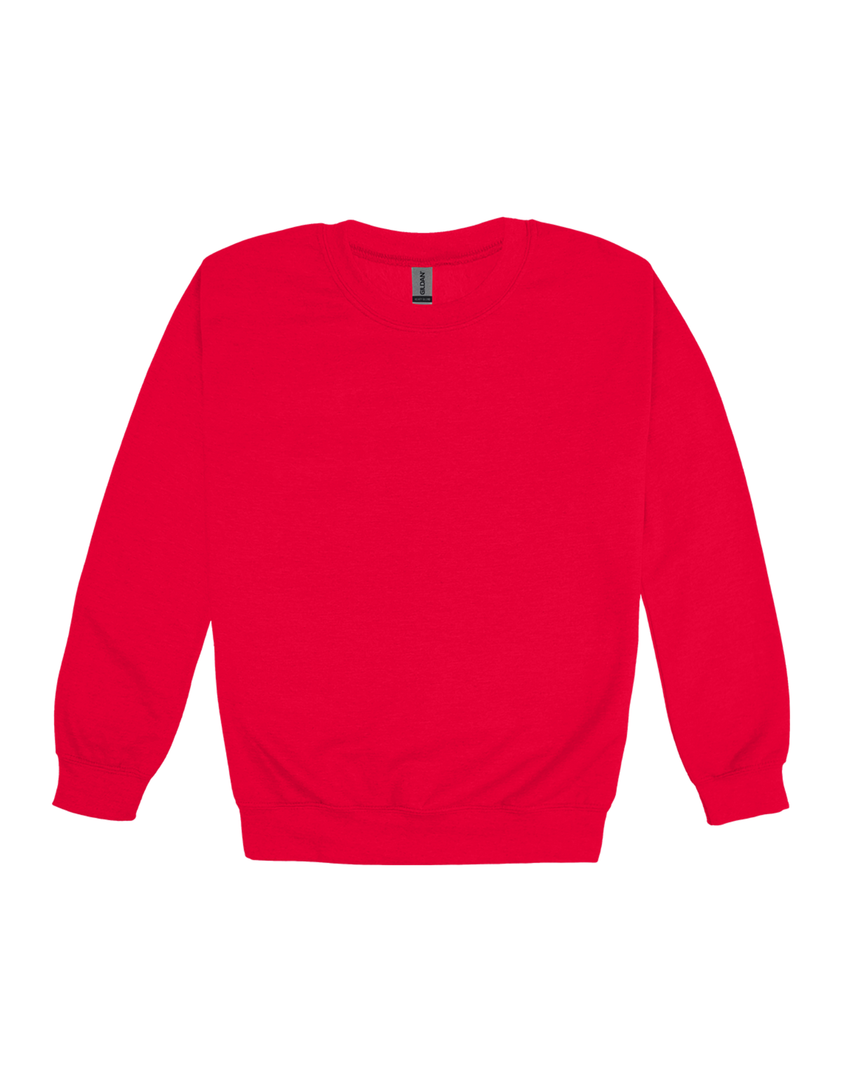 Custom youth Gildan crewneck sweatshirt in Red
