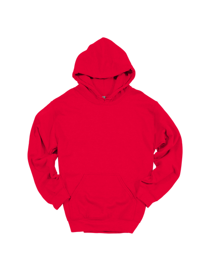 Custom adult Gildan hoodie in Red