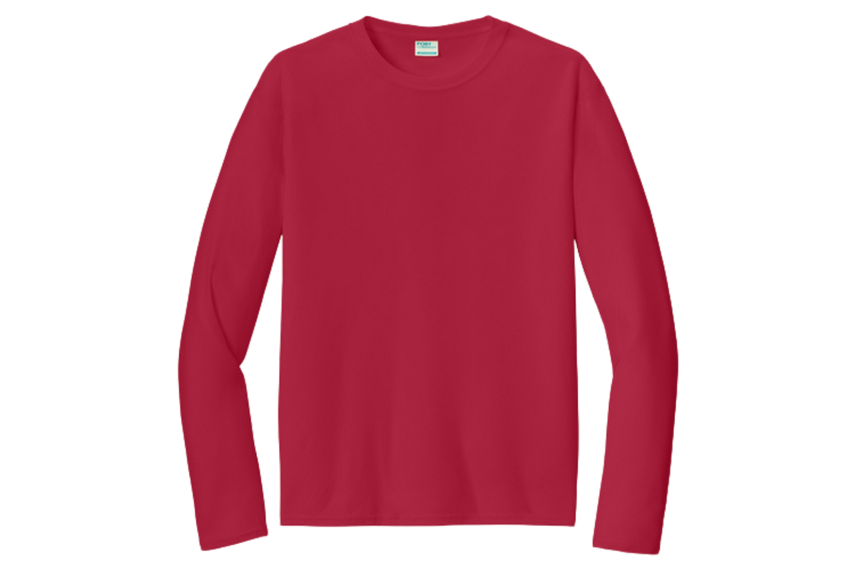 Port & Company performance long-sleeve shirt in Red