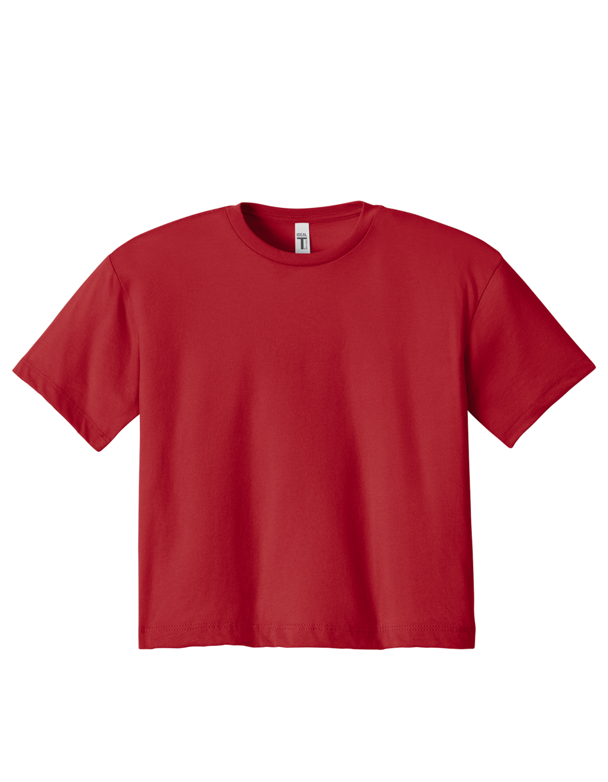 Custom women's Next Level crop T-shirt in Red, front view