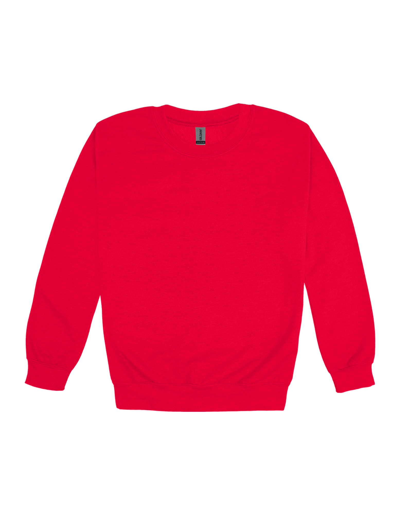 Custom adult Gildan crewneck sweatshirt in Red